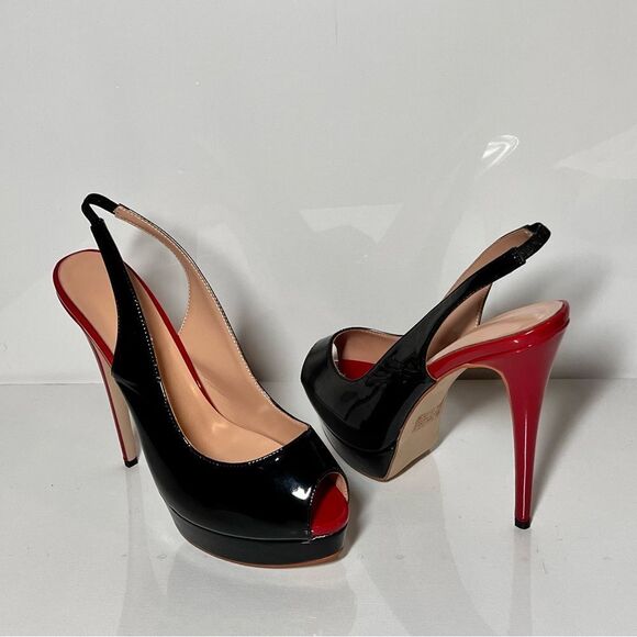 JOY IN LOVE Peep Toe Slingbacks Heeled Pumps - Picture 1 of 7